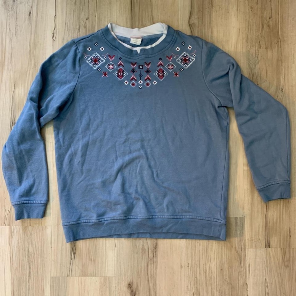 Vintage 1990s emroidered Aztec design‎ crewneck sweatshirt Medium